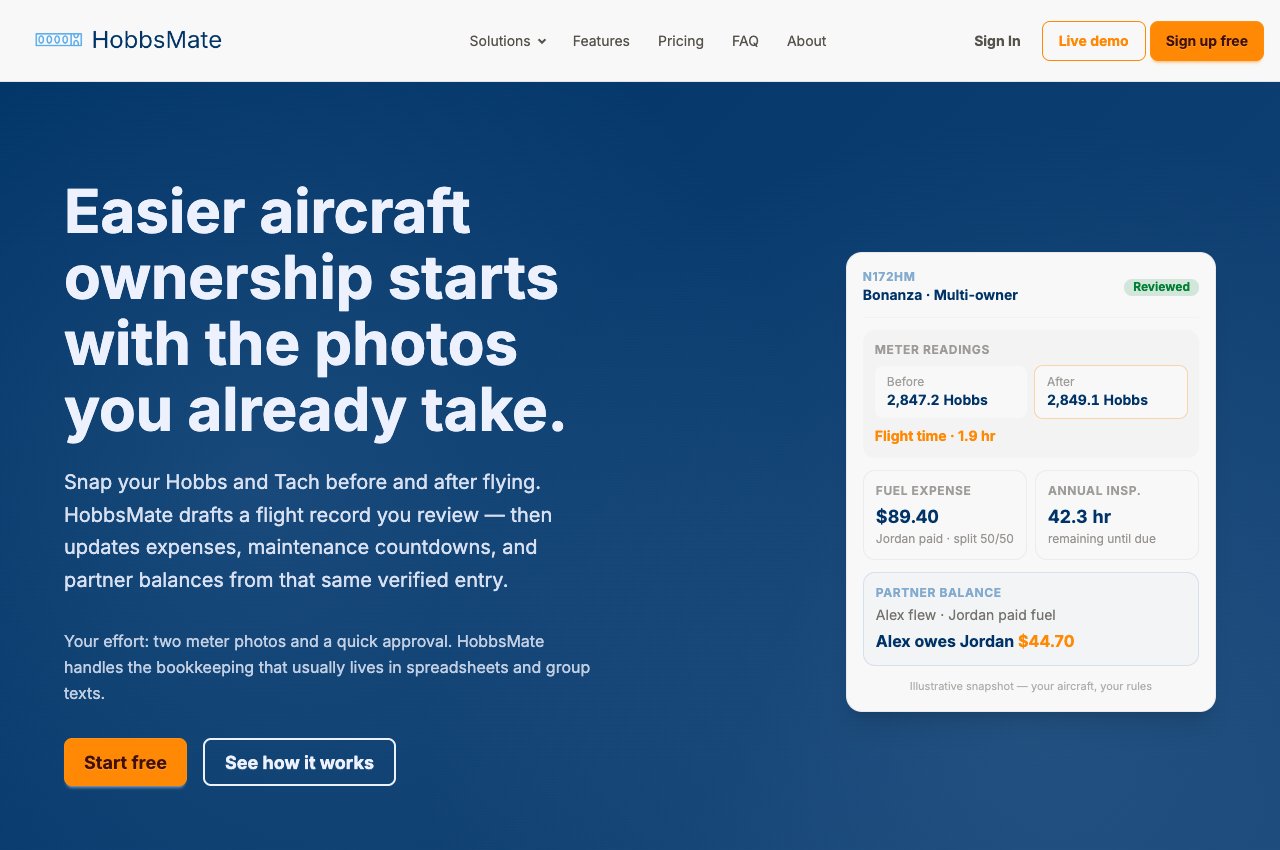 HobbsMate website preview